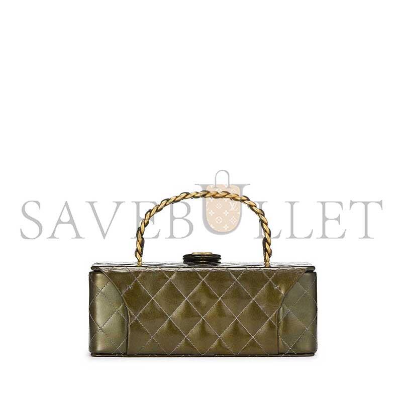 Ch**el green quilted leather vanity a2226 (22*10*8.5cm)